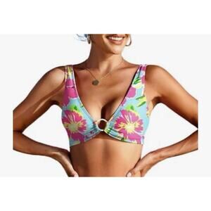 AI'MAGE Ring Floral Bikini Top for Women Size Medium